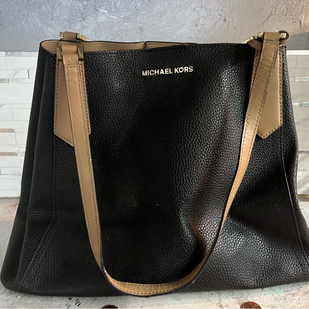 Michael Kors Black and Brown Tote Bag